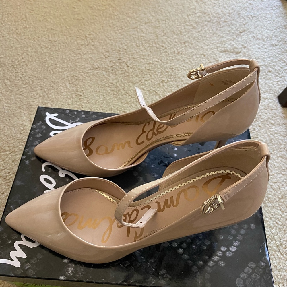 Sam Edelmon Women’s Shiny nude high heels 8.5 - Picture 3 of 6